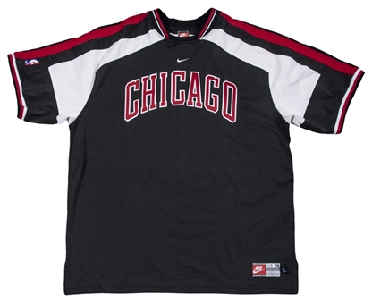 1997-98 Michael Jordan Game Worn Chicago Bulls Shooting Shirt (MEARS)